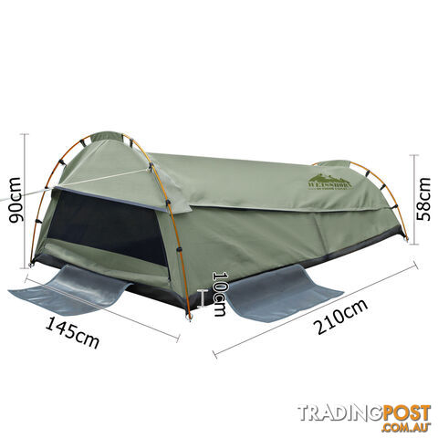 Double Camping Canvas Swag Tent Celadon w/ Air Pillow