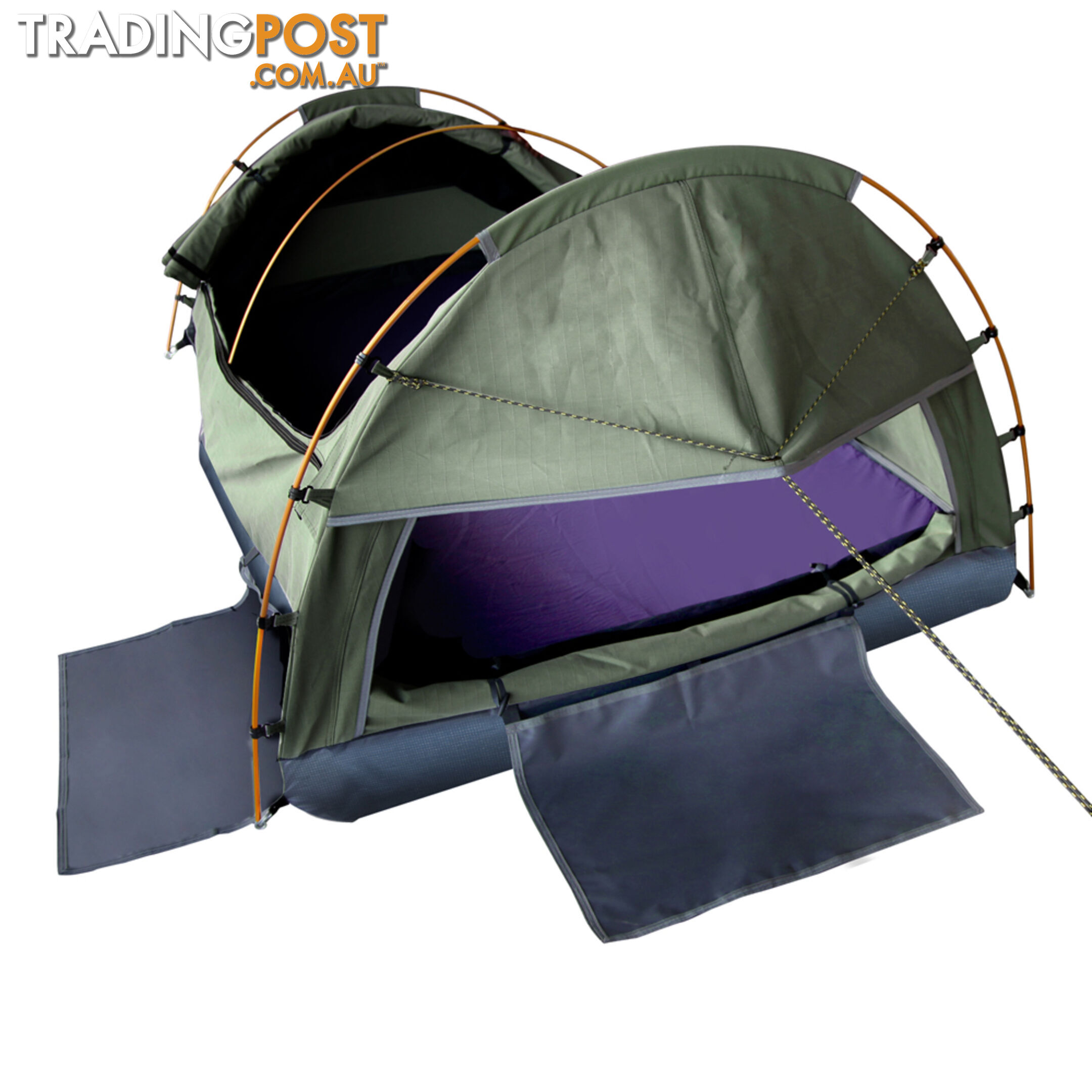 Double Camping Canvas Swag Tent Celadon w/ Air Pillow