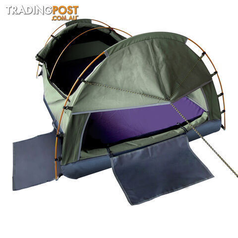 Double Camping Canvas Swag Tent Celadon w/ Air Pillow