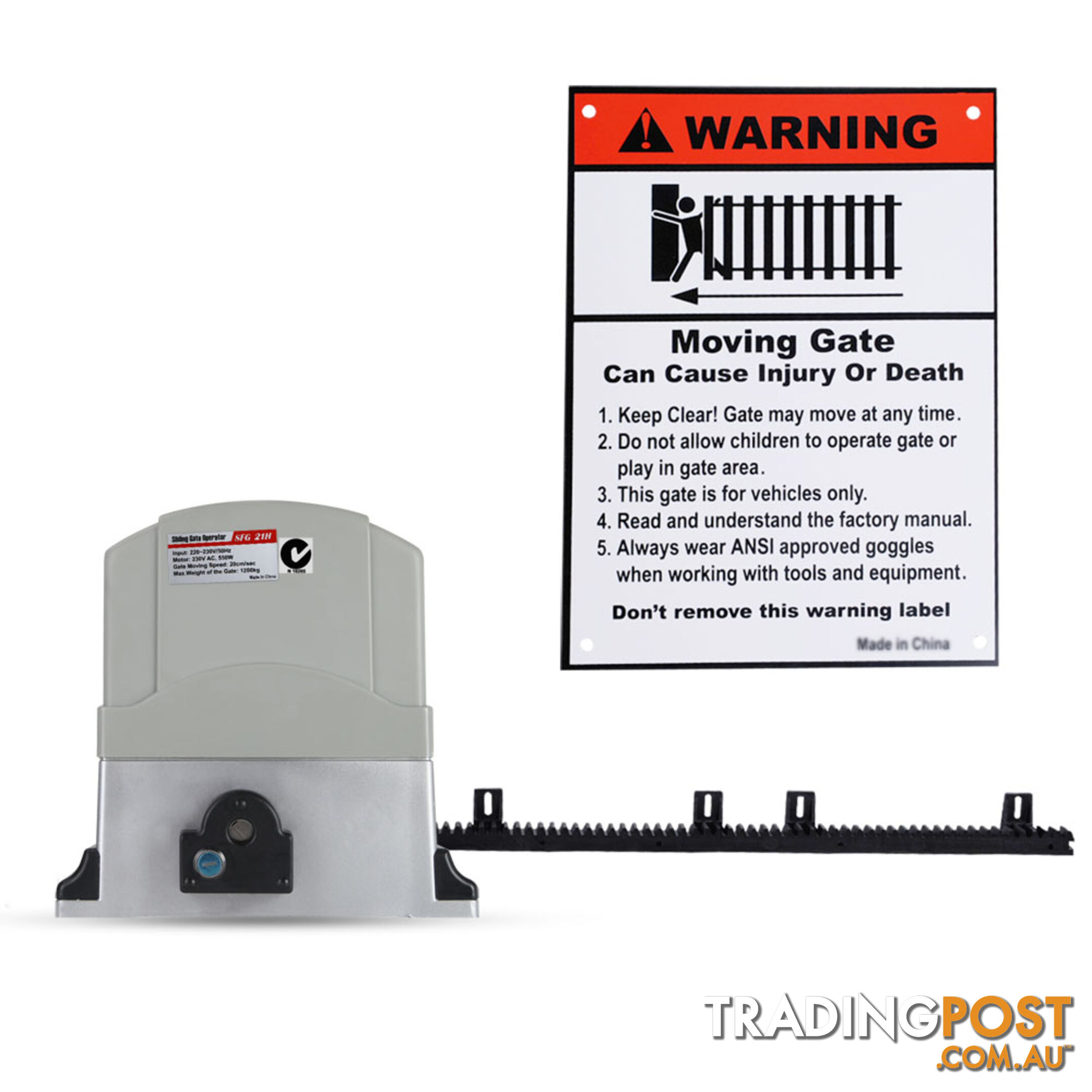 Automatic Sliding Gate Opener with 2 Remote Controls