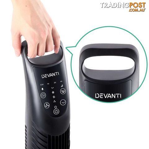 3 Speed Tower Fan  with Remote Control - Black