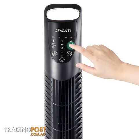 3 Speed Tower Fan  with Remote Control - Black