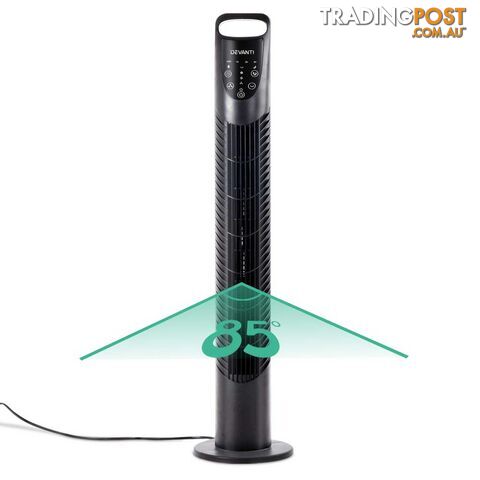 3 Speed Tower Fan  with Remote Control - Black