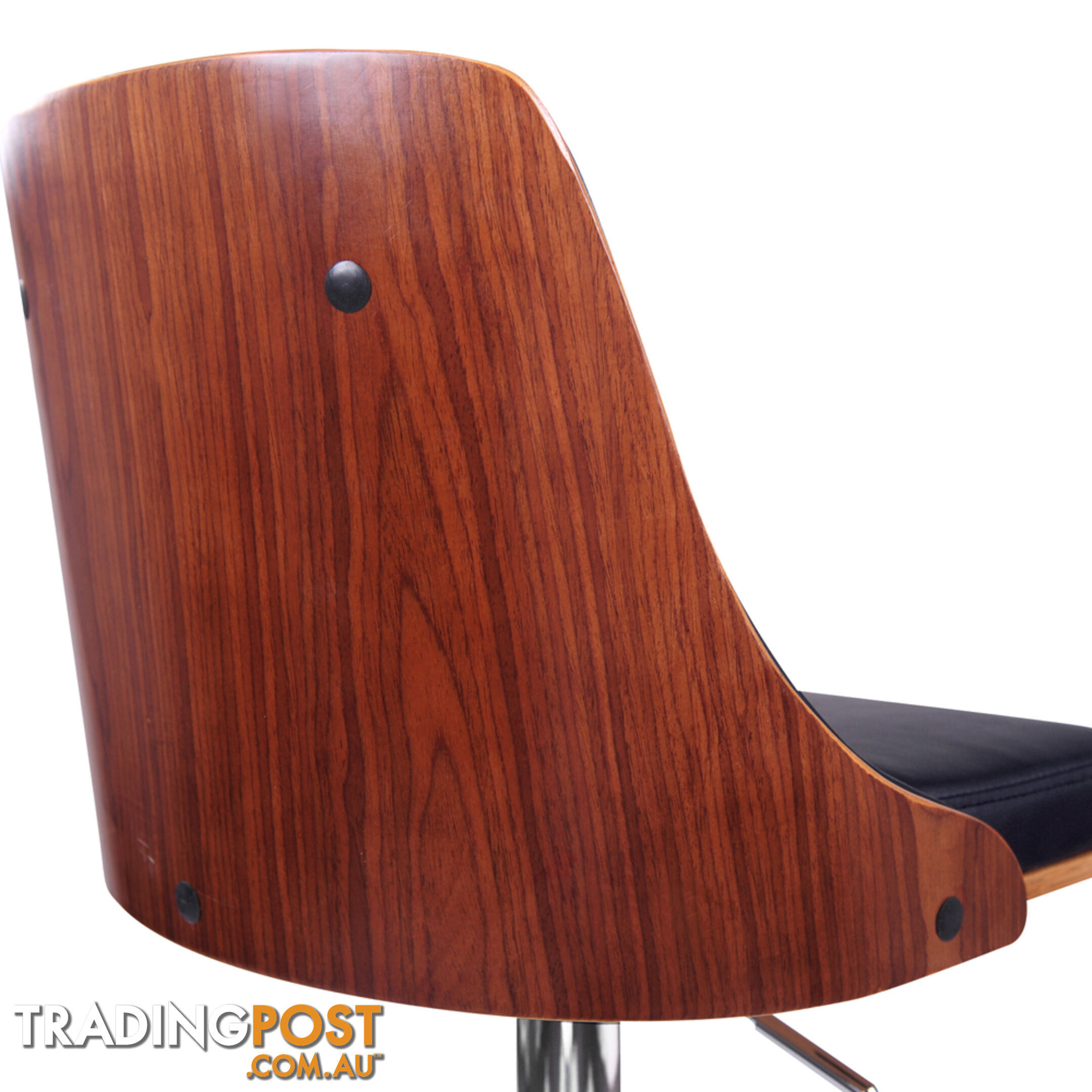 PU Leather Wooden Bar Stool Black