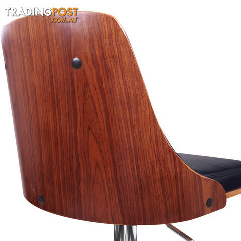 PU Leather Wooden Bar Stool Black