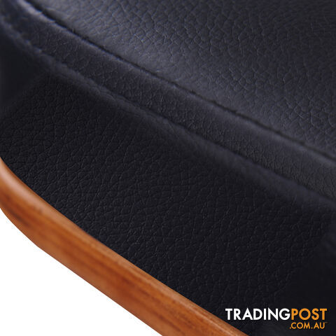 PU Leather Wooden Bar Stool Black