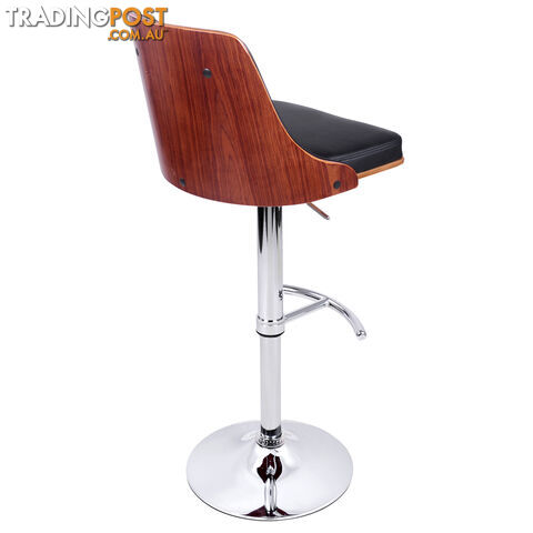 PU Leather Wooden Bar Stool Black