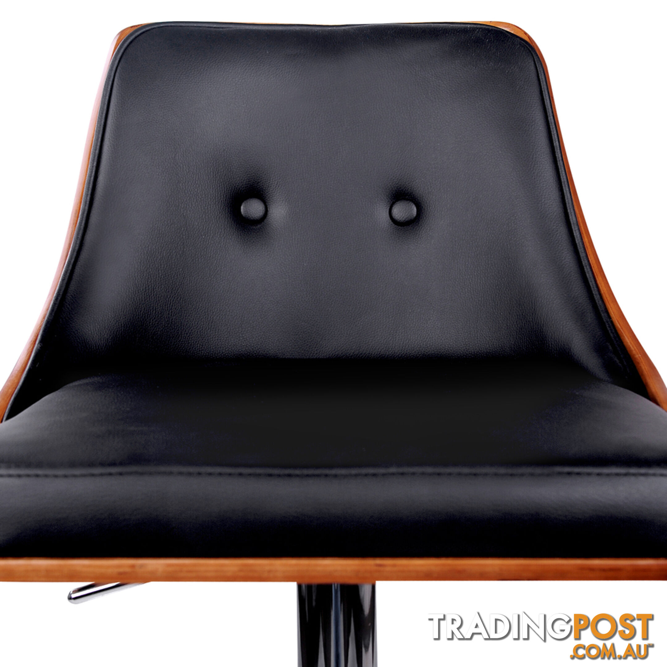 PU Leather Wooden Bar Stool Black