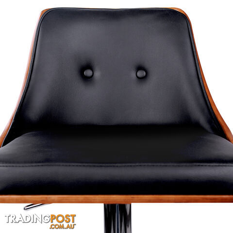 PU Leather Wooden Bar Stool Black