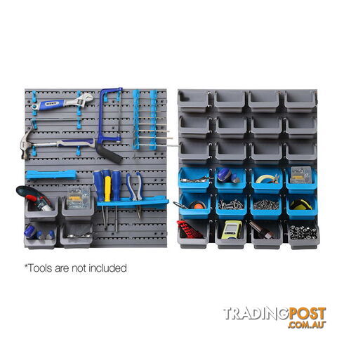 44 Piece Bin Wall Mounted Storage Rack