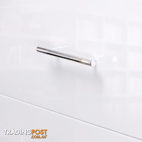 High Gloss Two Drawers Bedside Table Cabinet Lamp Unit White - photo 4 of 8