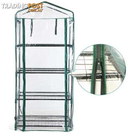 4 Shelf Greenhouse with Transparent PVC Cover