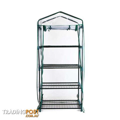 4 Shelf Greenhouse with Transparent PVC Cover