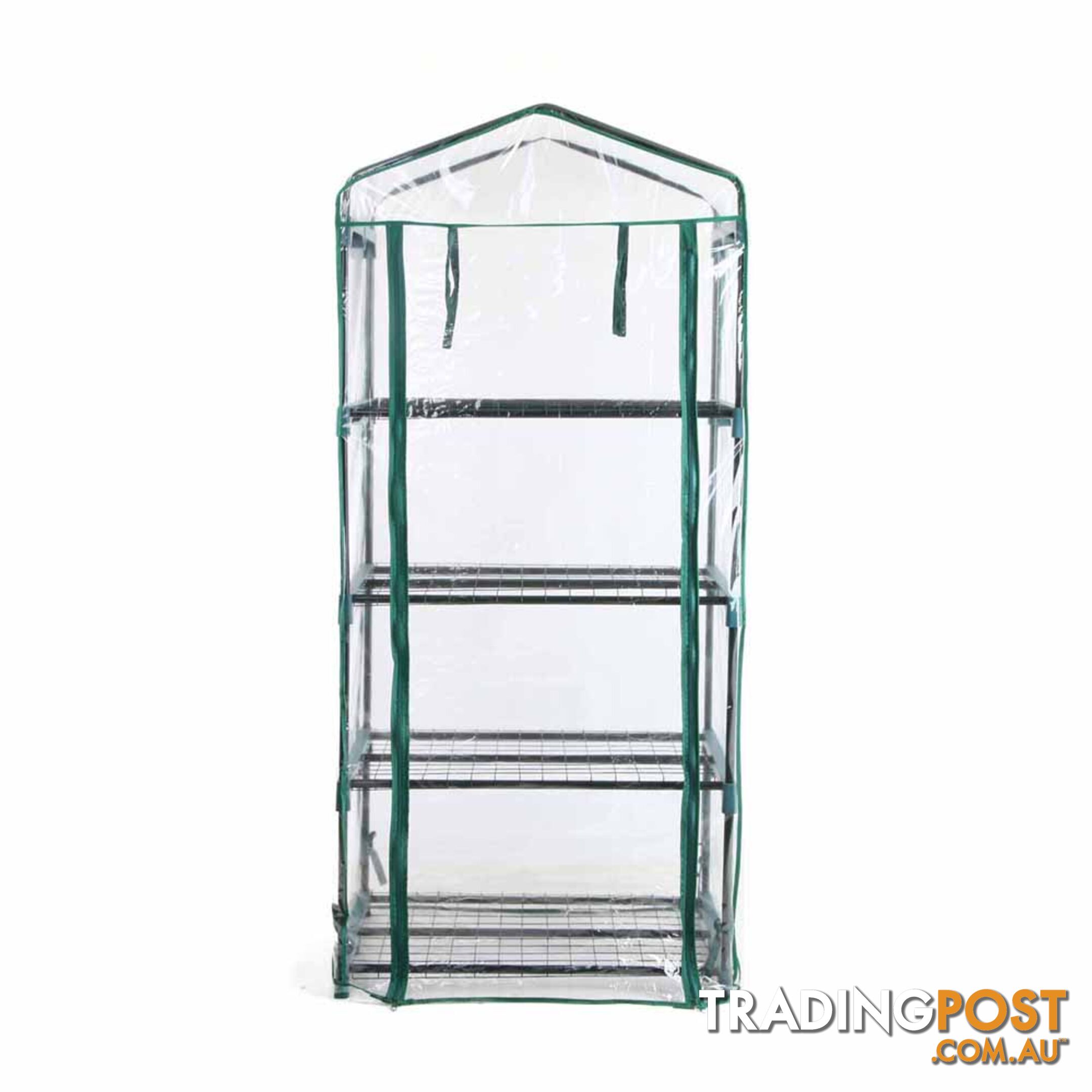 4 Shelf Greenhouse with Transparent PVC Cover