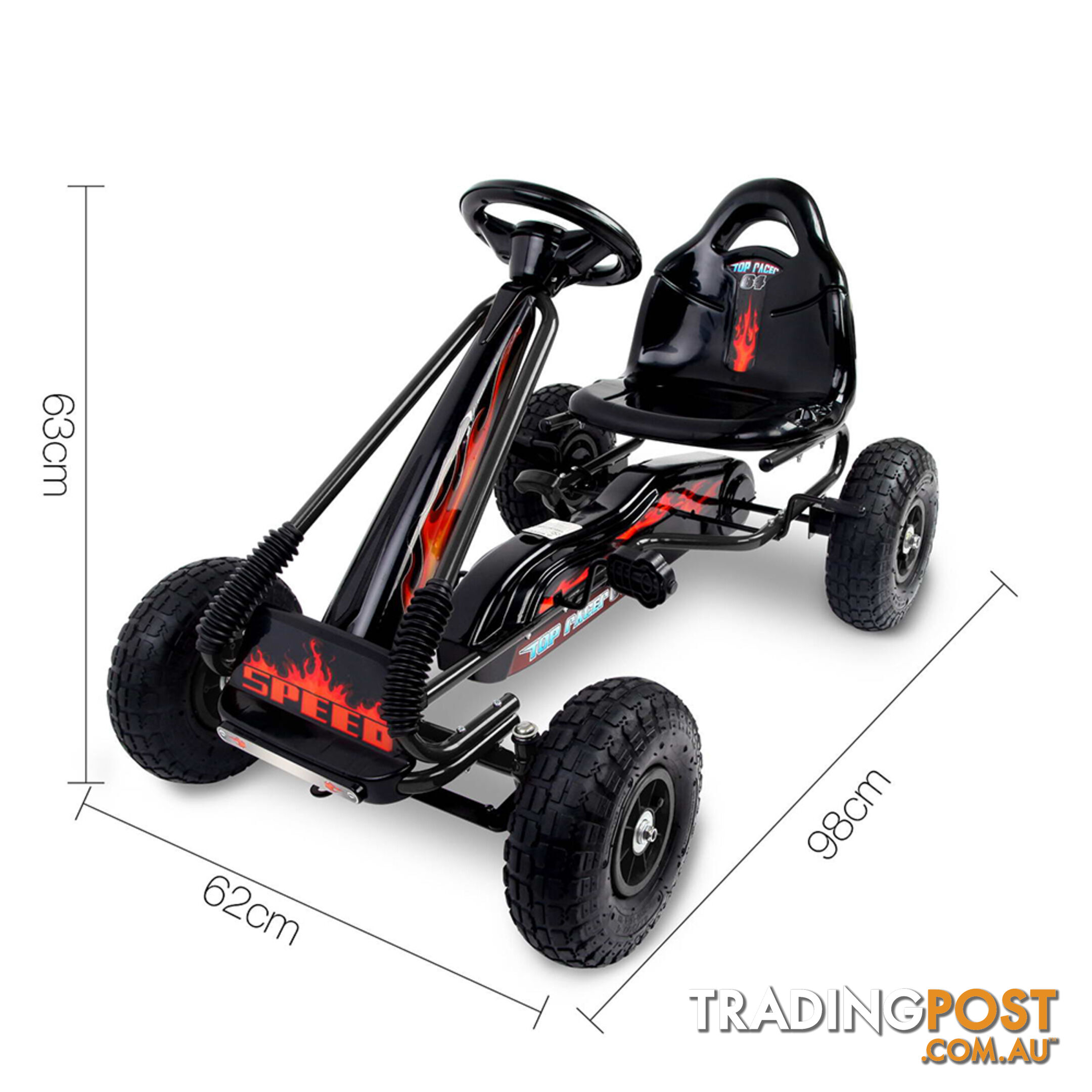 Kids Pedal Go Kart - Black