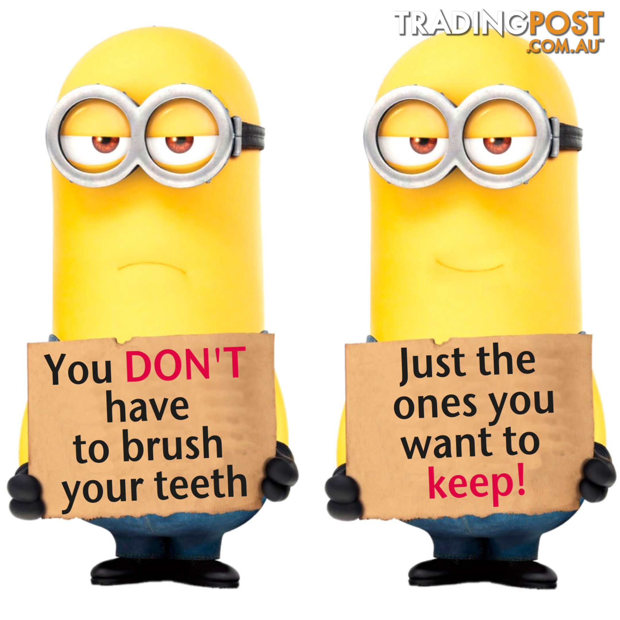 Minions Brush your Teeth Sticker - Make Brushing Teeth Fun