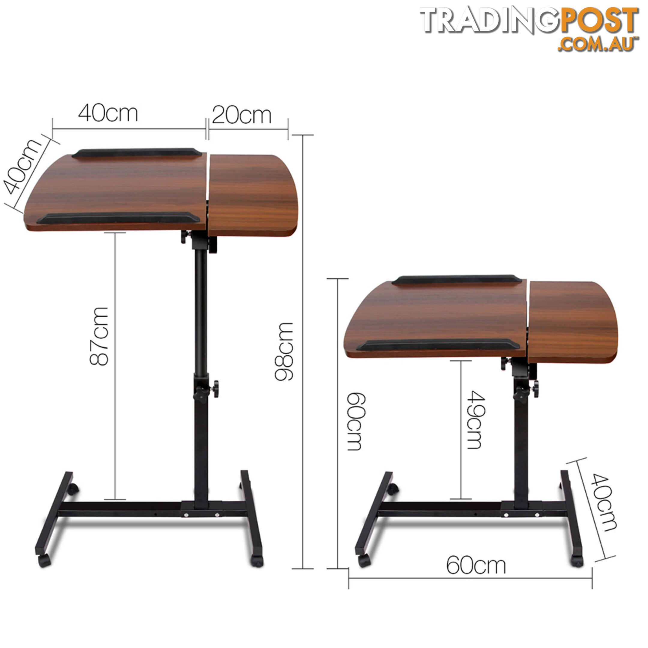 Mobile Adjustable Laptop Desk - Walnut