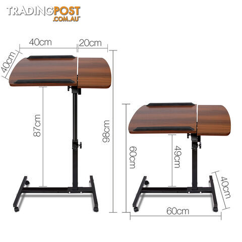 Mobile Adjustable Laptop Desk - Walnut