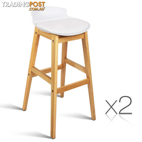 Set of 2 High Seat Back Barstools White