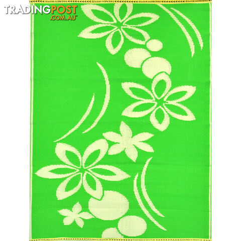 Flower Rug Green & Cream 150x240cm