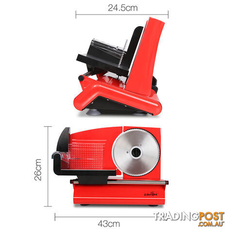 150W  Meat Slicer with Stainless Steel Blade - Red