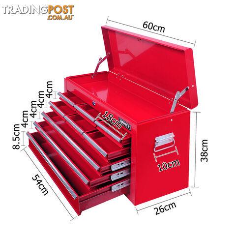 9 Drawers Tool Box Chest Red