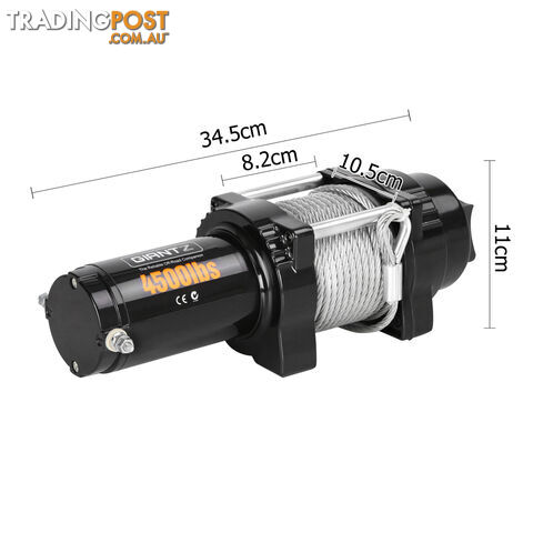 4500LBS Electric Winch ATV 4WD Steel Wire w/ Remote - photo 2 of 8
