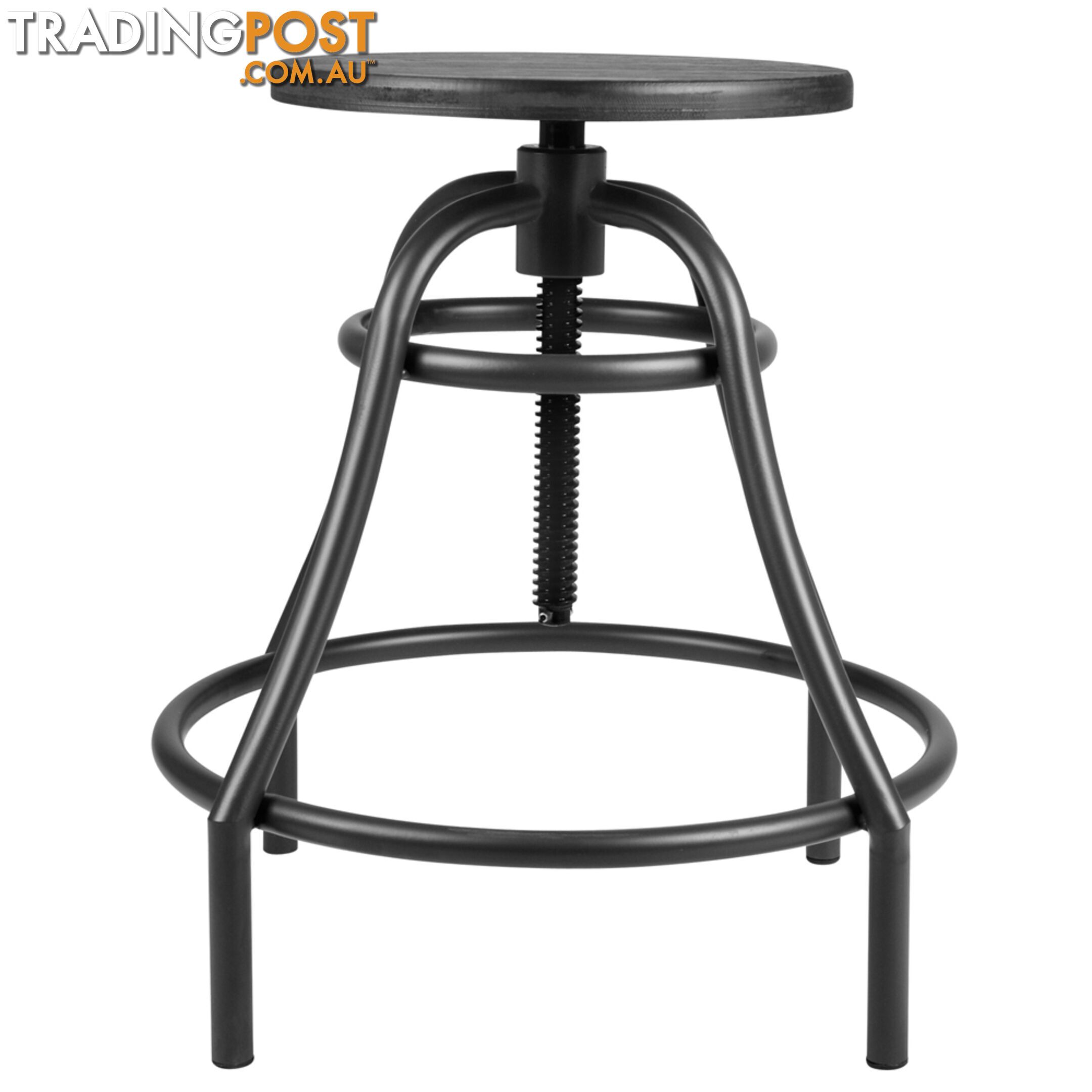 Vintage Retro Industrial Steel Bar Stool Swivel Chair