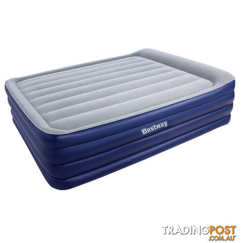 Bestway Queen Inflatable Air Mattress Bed w/ Air Pump Blue