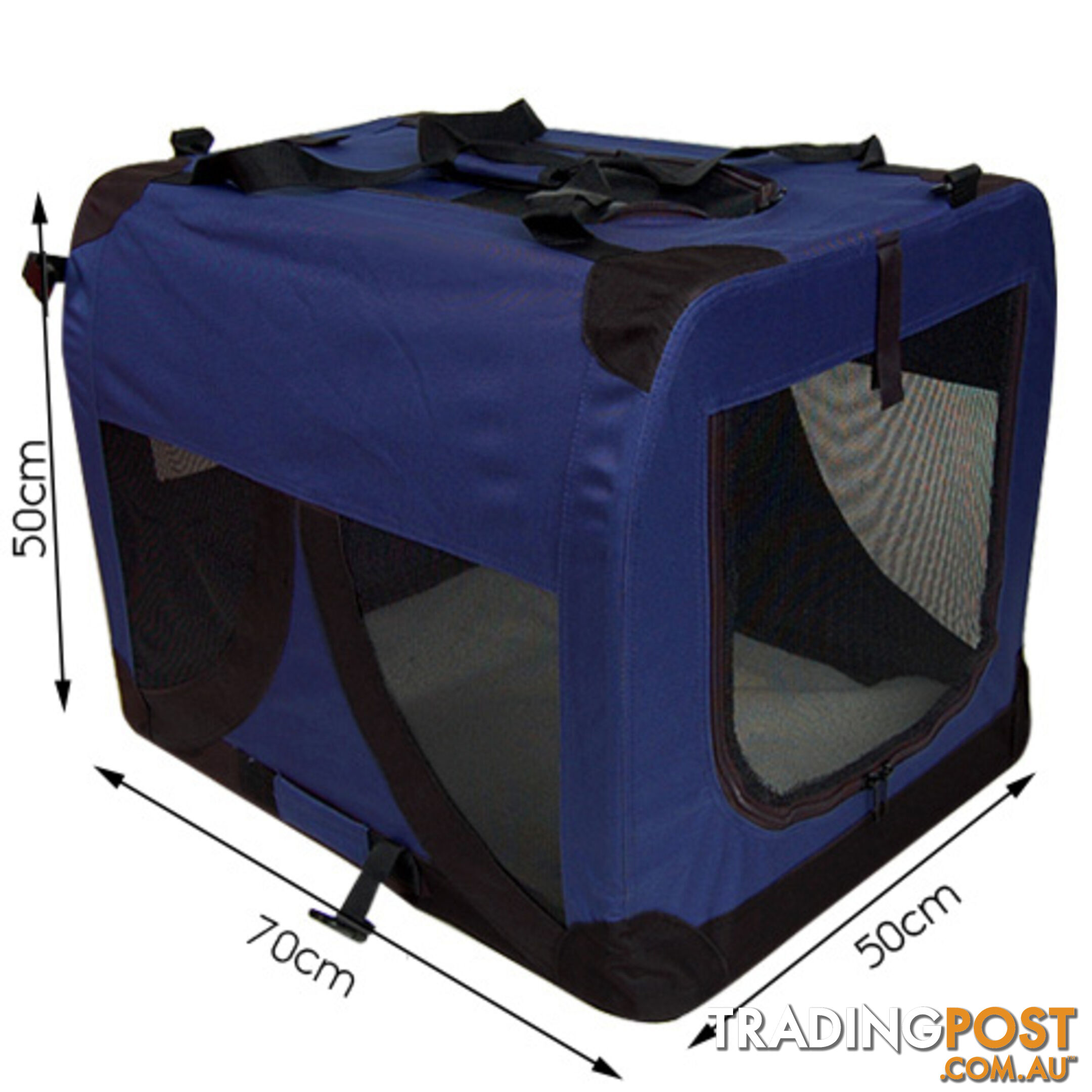 Large Portable Soft Pet Dog Crate Cage Kennel Blue