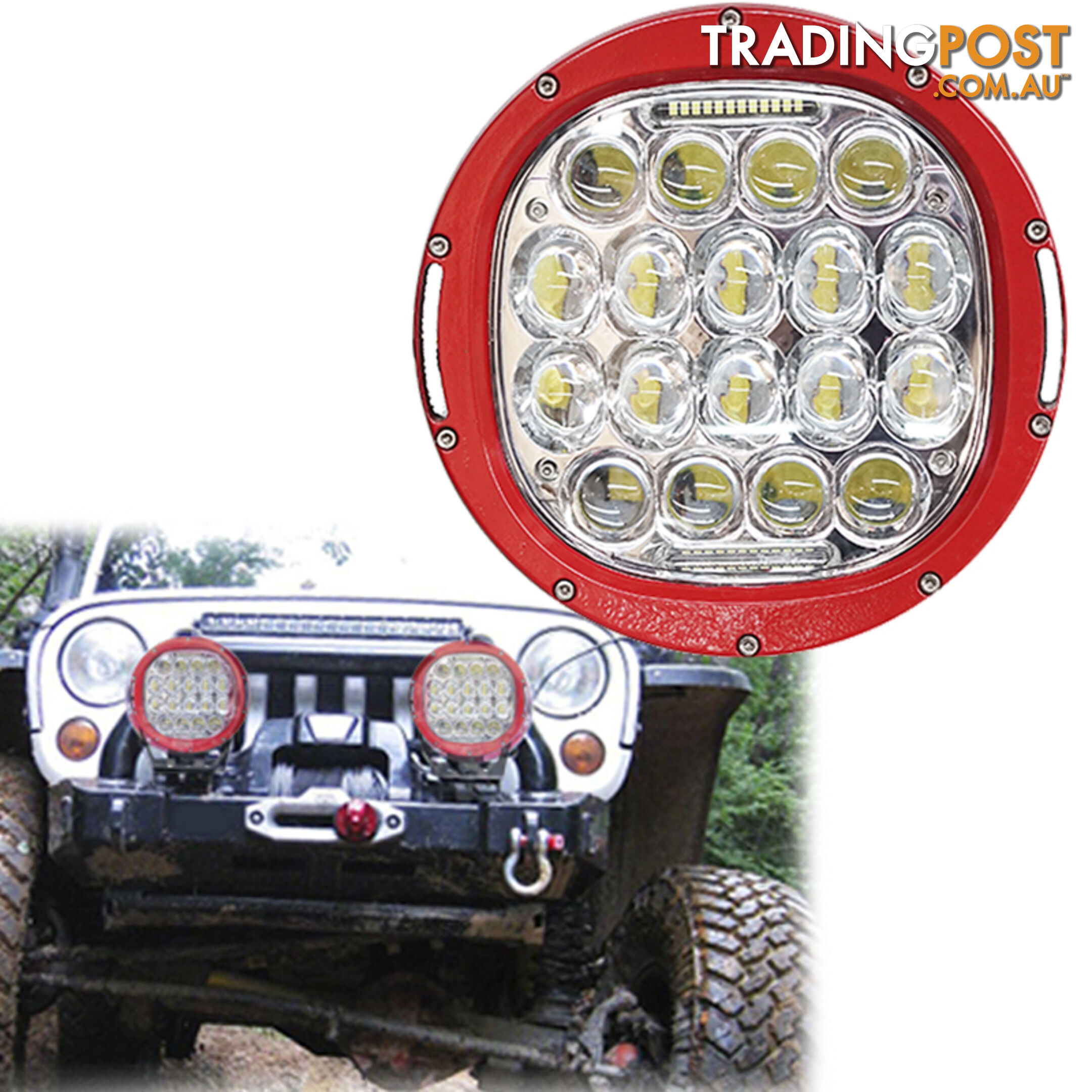 PAIR 185W CREE LED Driving Light Offroad Spotlights DRL Replace HID Bar 96W Red