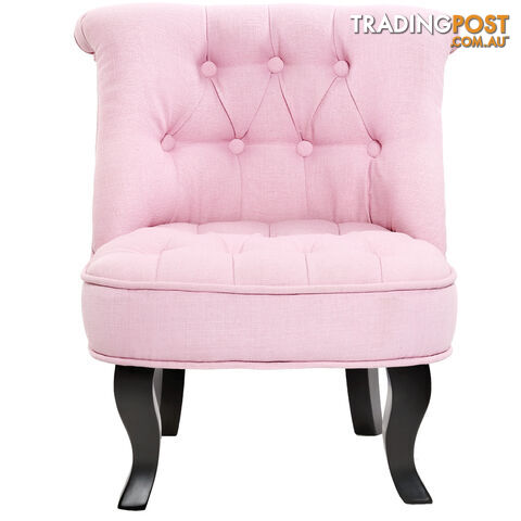 Lorraine Chair French Provincial Kid Fabric Sofa Pastel Pink