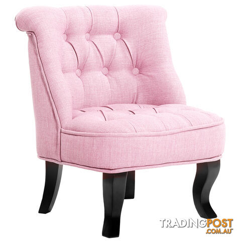 Lorraine Chair French Provincial Kid Fabric Sofa Pastel Pink