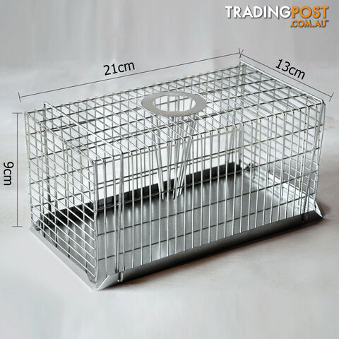 Set of 4 Humane Animal Trap Cage 21 x 13 x 9cm Silver