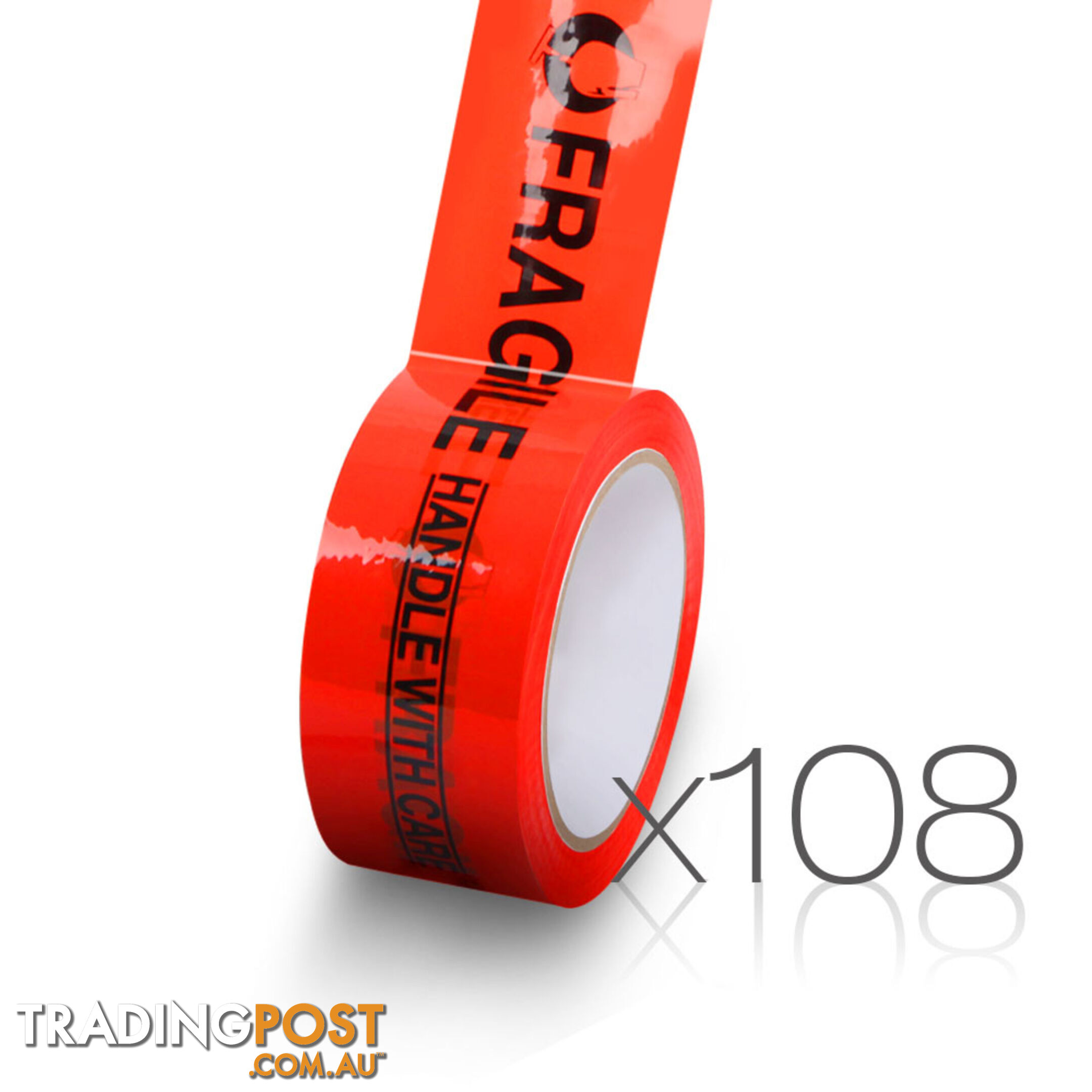 108 Rolls Red Fragile Tape 48mm x 75m