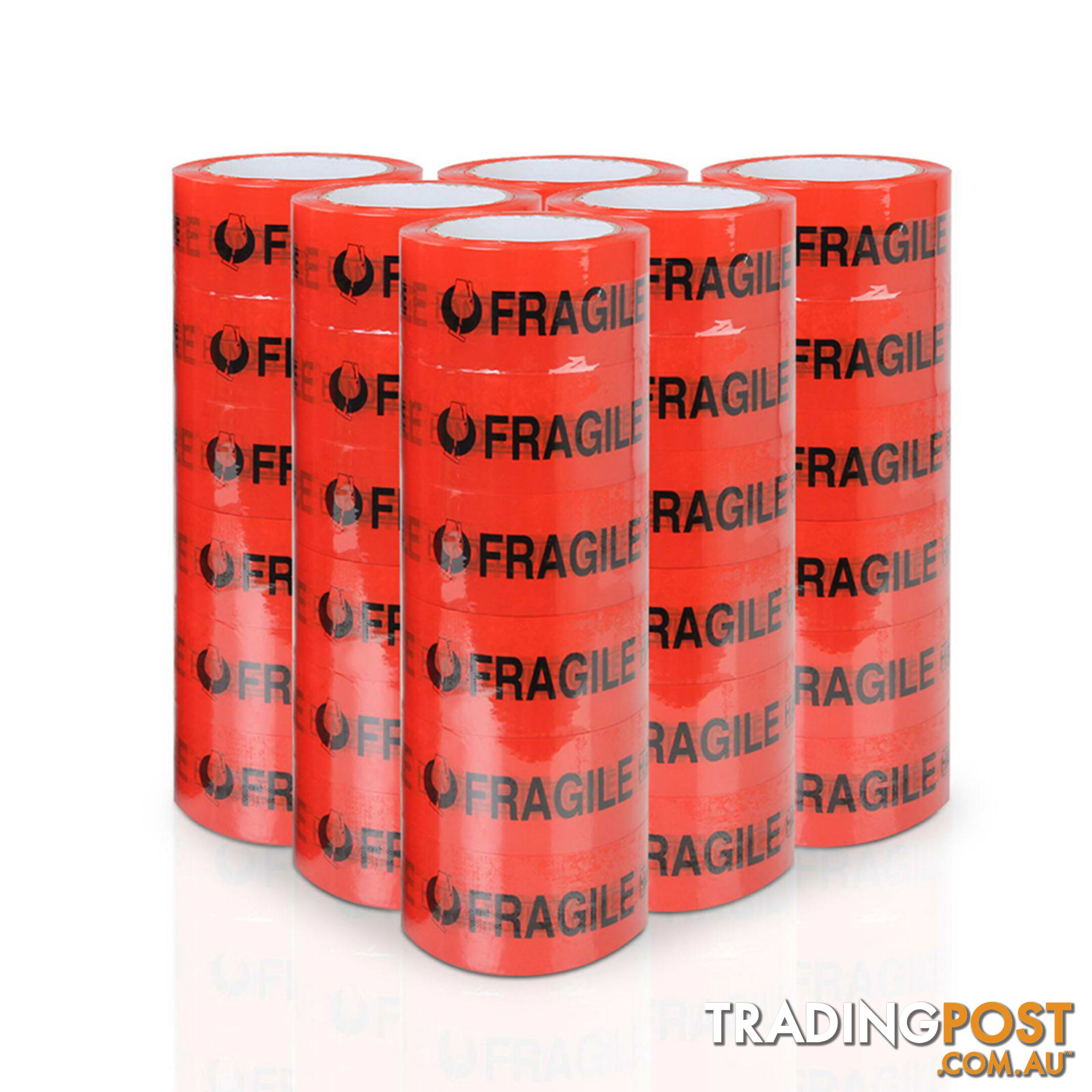 108 Rolls Red Fragile Tape 48mm x 75m