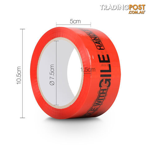 108 Rolls Red Fragile Tape 48mm x 75m