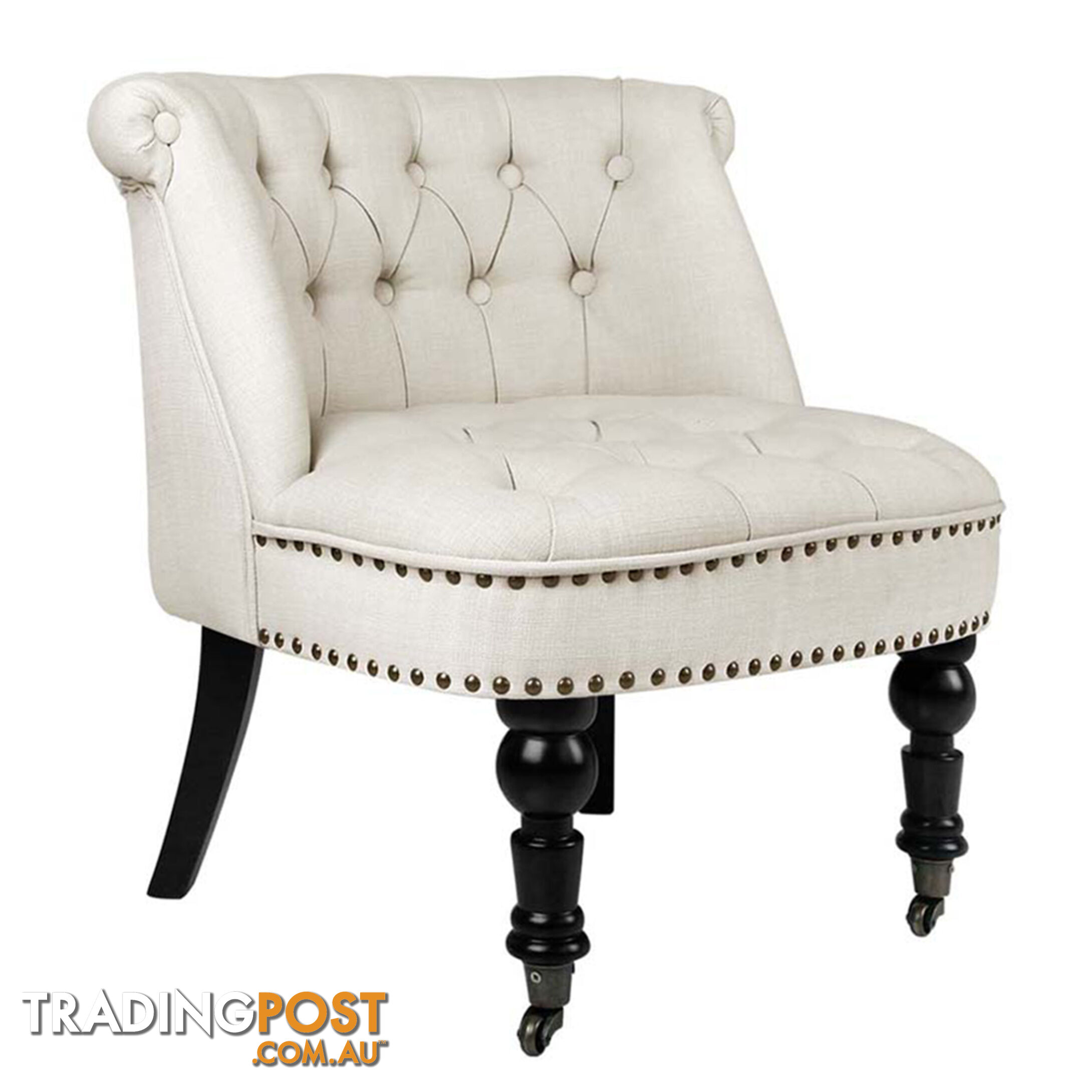 Lorraine Chair French Provincial Linen Fabric Sofa White