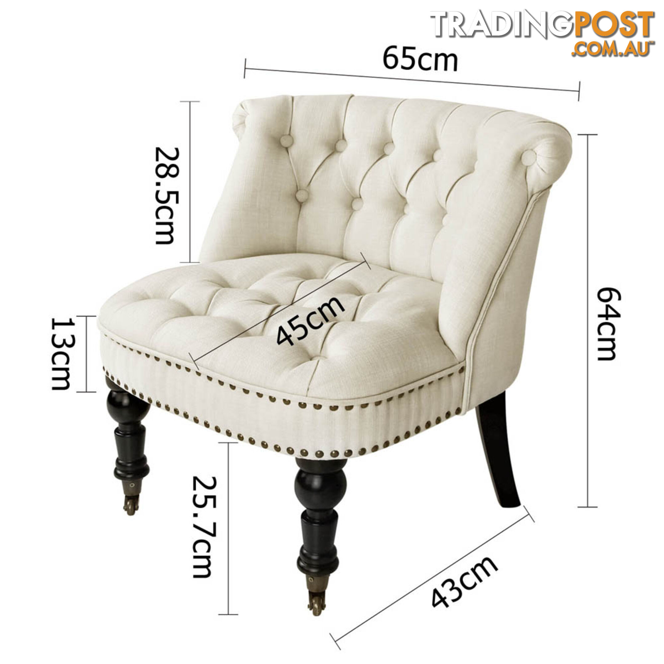 Lorraine Chair French Provincial Linen Fabric Sofa White