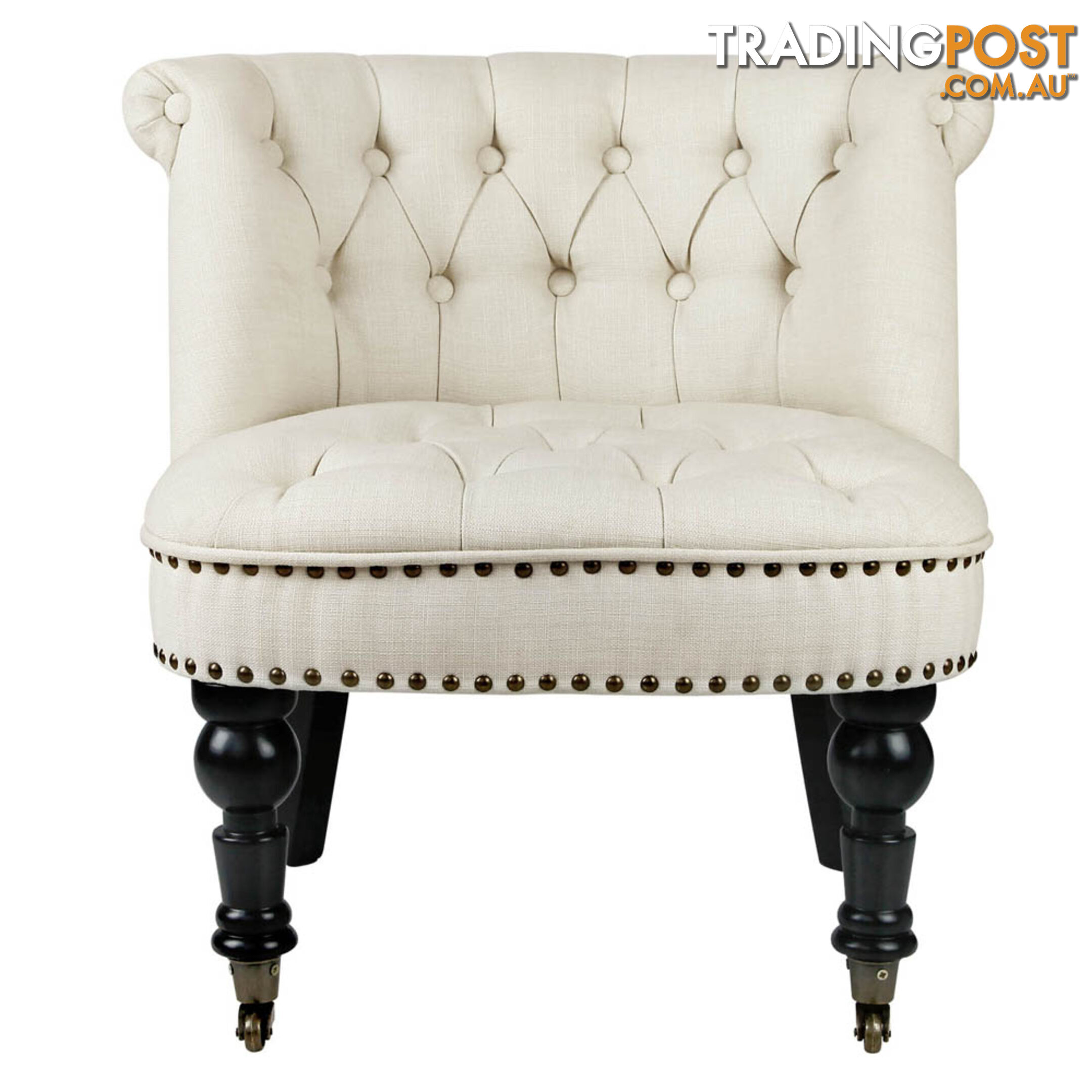 Lorraine Chair French Provincial Linen Fabric Sofa White