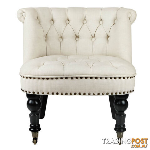 Lorraine Chair French Provincial Linen Fabric Sofa White