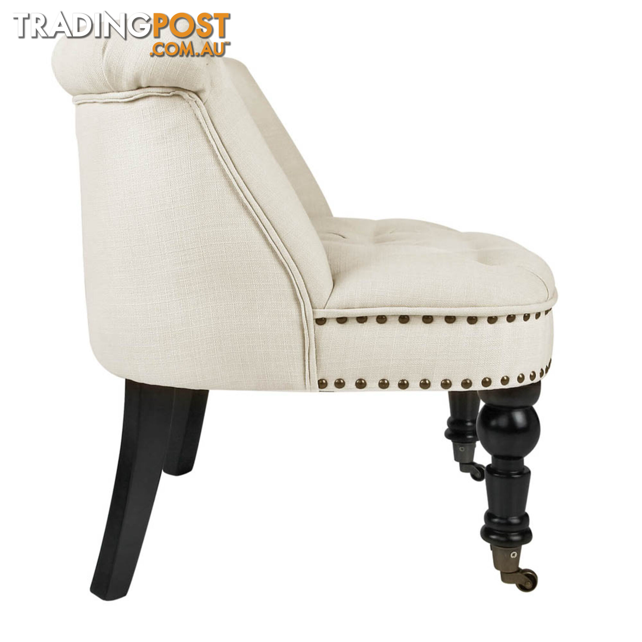 Lorraine Chair French Provincial Linen Fabric Sofa White