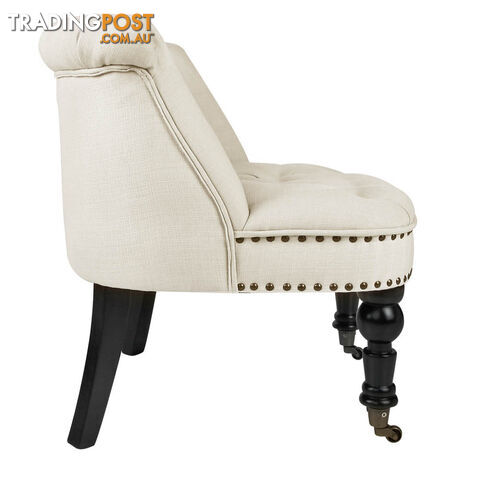 Lorraine Chair French Provincial Linen Fabric Sofa White