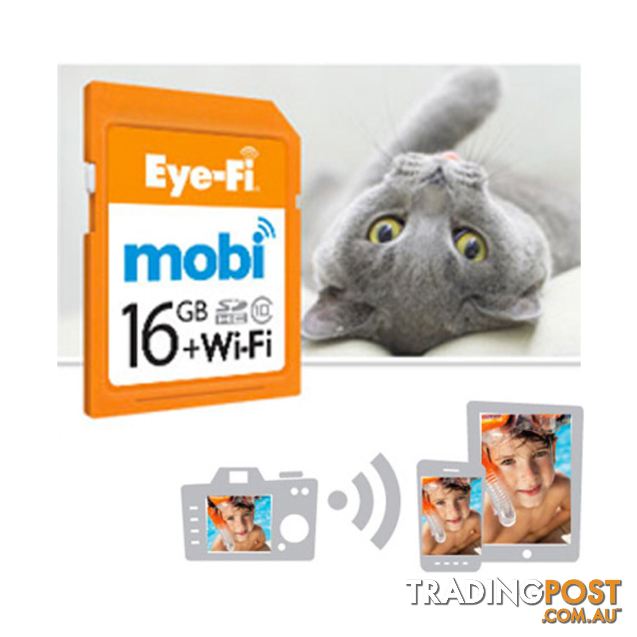 Eye-Fi Mobi 16GB WIFI SDHC Memory Card - Wireless Photo & Video Uploads