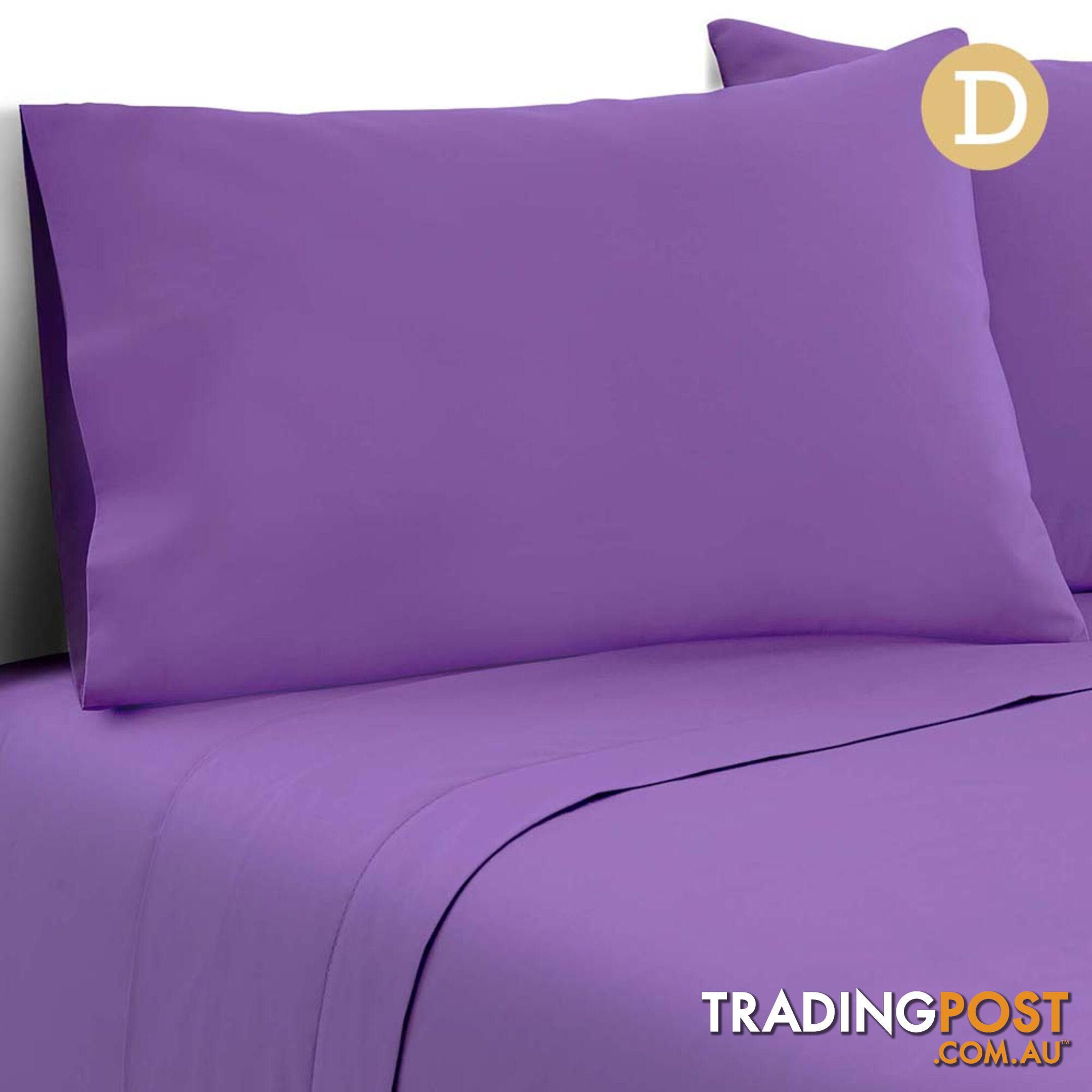 4 Piece Microfibre Sheet Set Double_ Purple