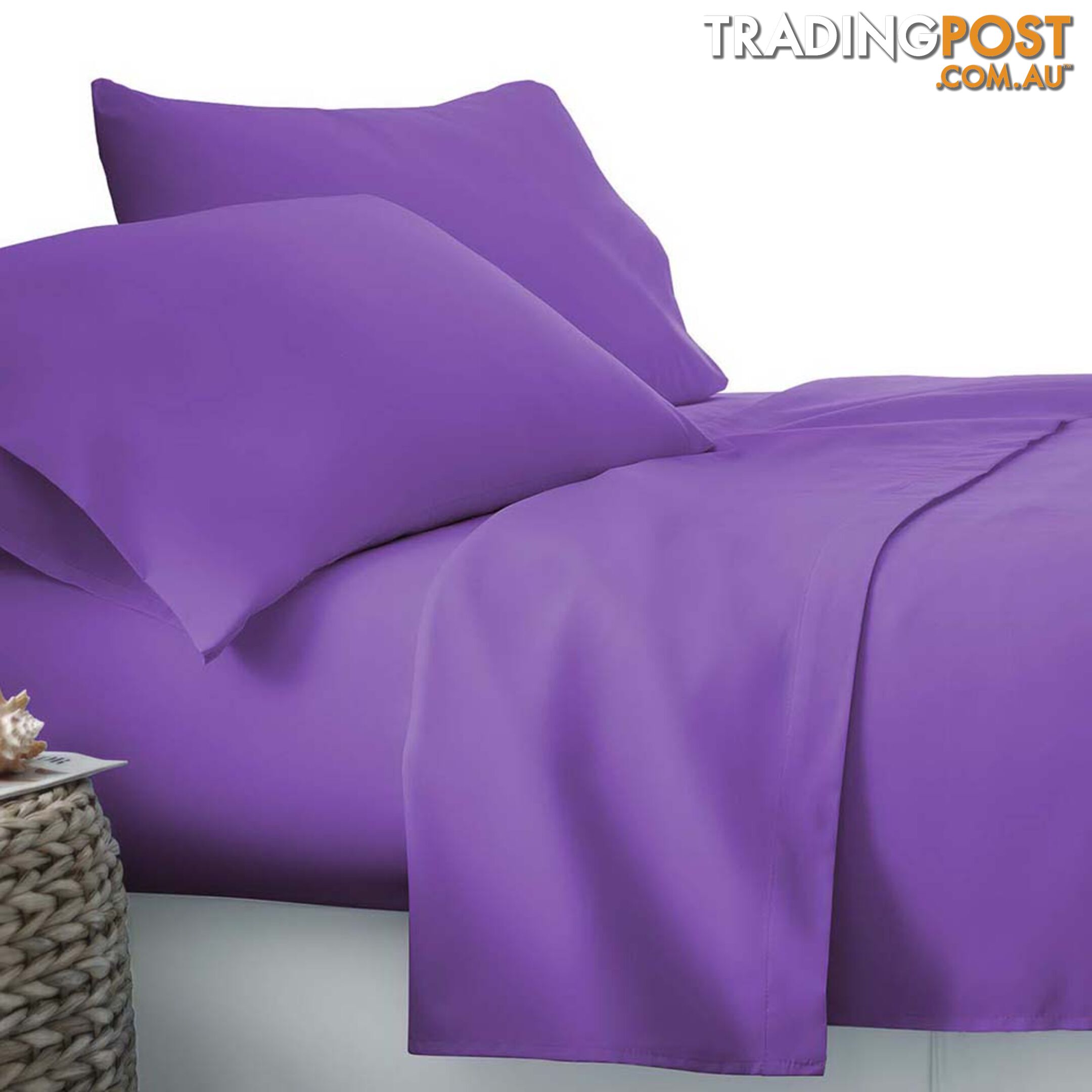 4 Piece Microfibre Sheet Set Double_ Purple