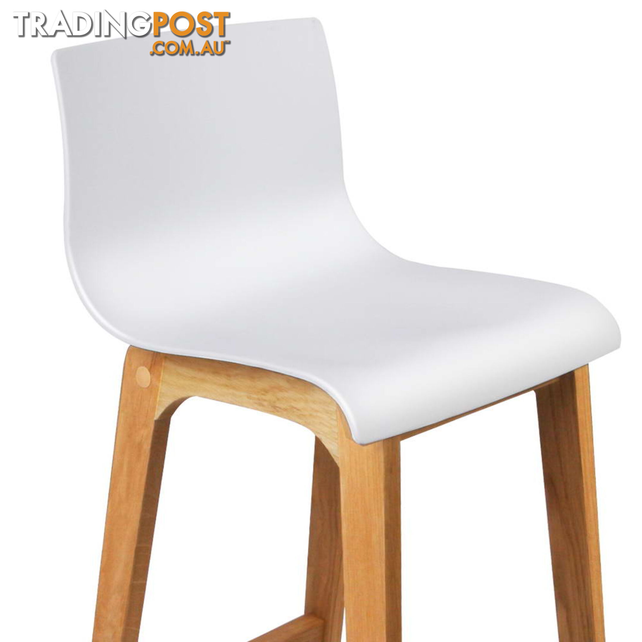 Set of 2 High Seat Back Barstools White