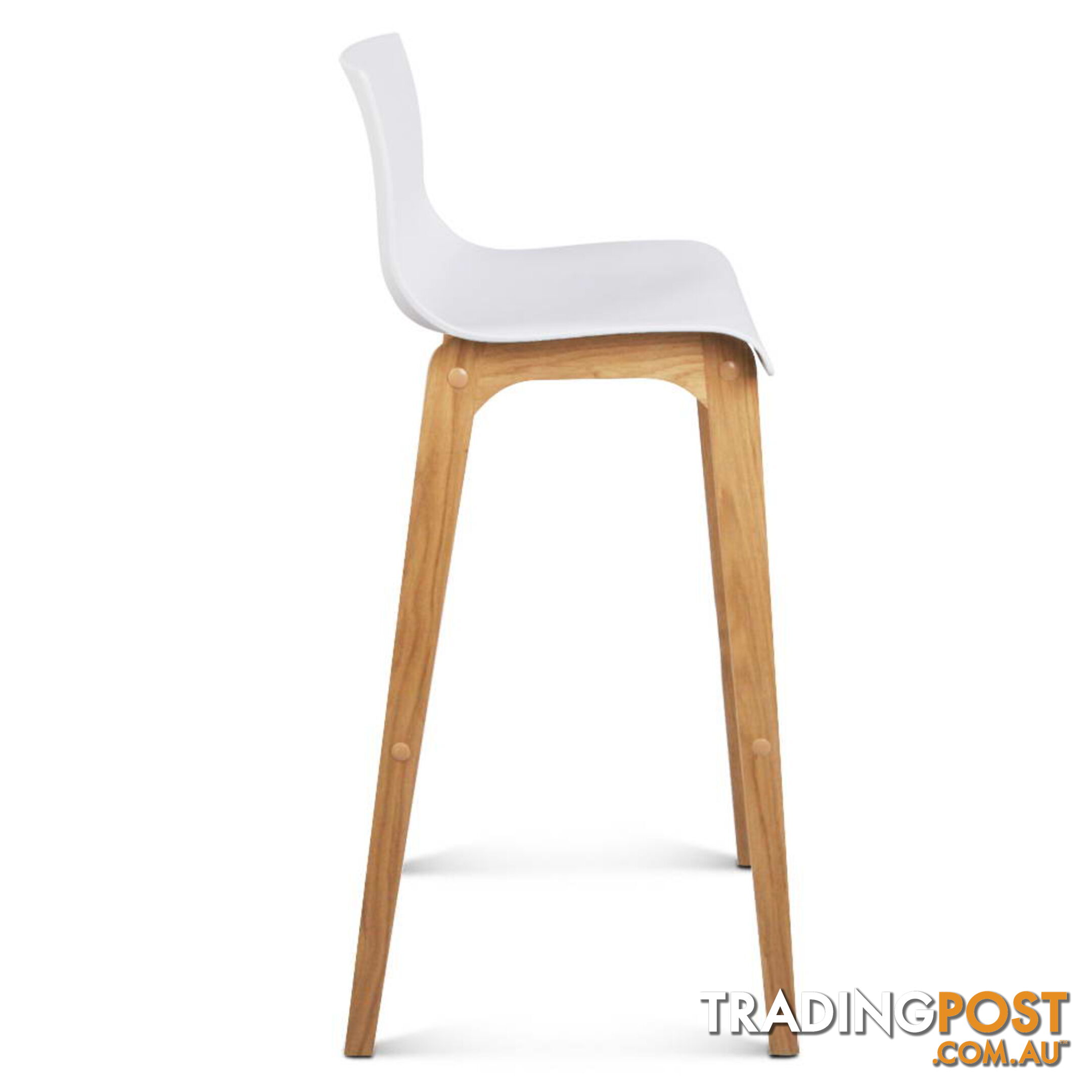 Set of 2 High Seat Back Barstools White