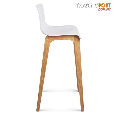 Set of 2 High Seat Back Barstools White