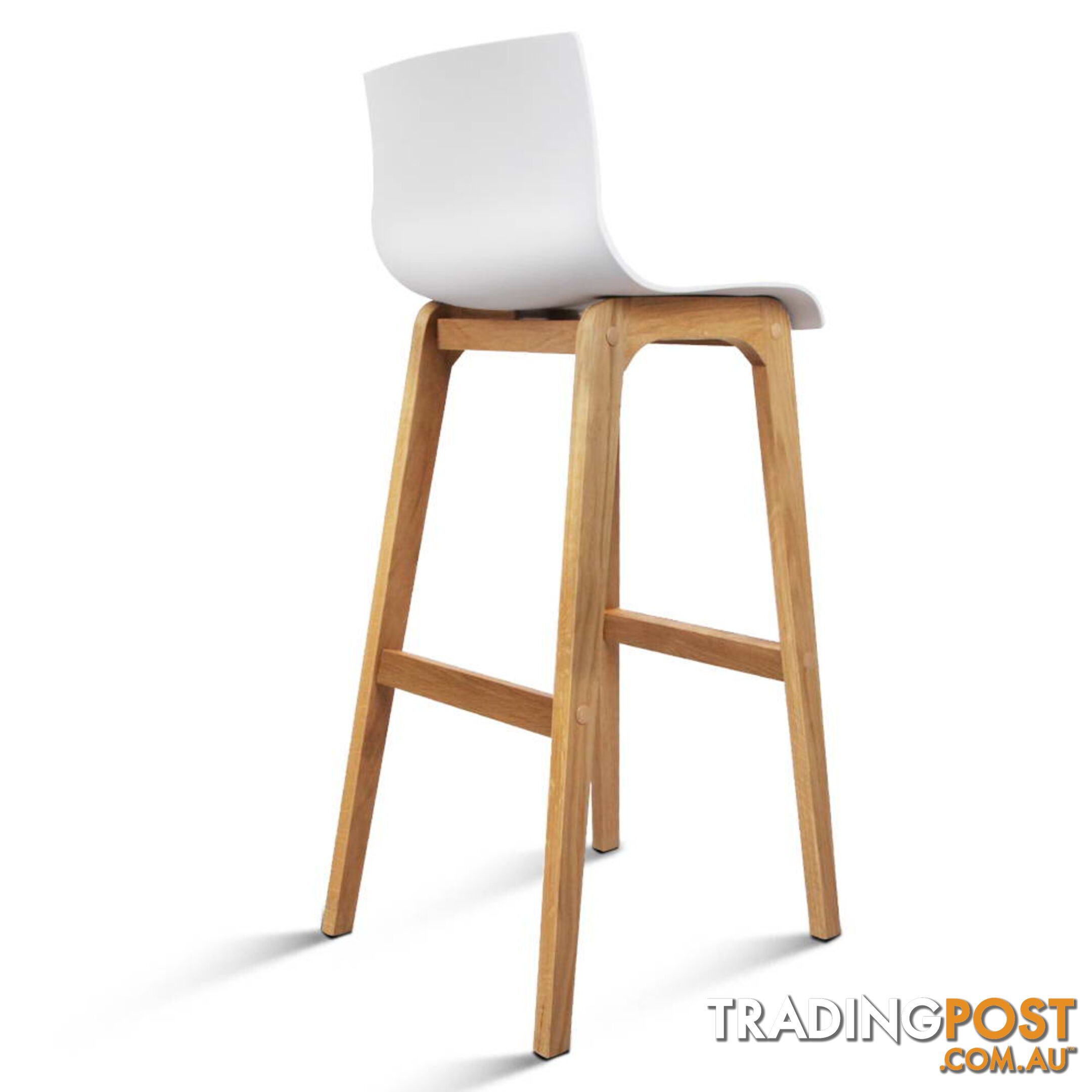 Set of 2 High Seat Back Barstools White